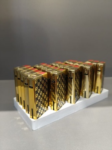 Briquet à gaz coupe-vent à flamme bleue, en métal, rechargeable, <span class=keywords><strong>électronique</strong></span> tactile, pour cigares, idéal pour l'extérieur, avec coffret cadeau - Product Image 3