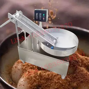 Máquina de recubrimiento en polvo de harina para plato giratorio de bolas, máquina para cubrir migas de pan, máquina empanadora de pollo frito
