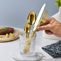 Style de luxe en acier inoxydable or cuisine Table cuillères fourchette couteau et cuillère ensemble exquis couverts en acier inoxydable