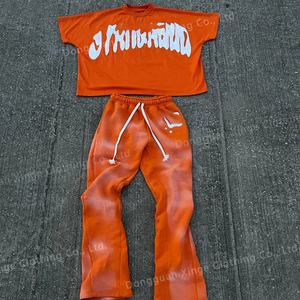 Conjunto de Sudadera y Pantalones Oversize Personalizados, Pantalones Deportivos con Lavado Ácido, Conjunto de Sudadera y Pantalones Deportivos para Hombre - Product Image 1