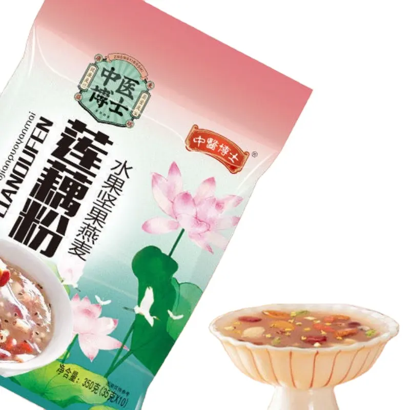 Zhong Yi Bo Shi nuevo modelo 350g frutas nueces avena breakfas loto chino y nuez reemplazo de Comida instantánea sopa de raíz de loto oufen