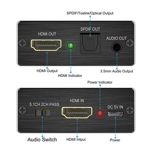 <span class=keywords><strong>Convertisseur</strong></span> HDMI vers HDMI et audio Justlink 4K, SPDIF Toslink optique 5.1ch 2.1ch, accessoire vidéo et audio - Product Image 3