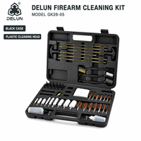 DELUN GK26-05 Kit de Cuidado de Armas Portátil, Estuche Negro, Cabezal de Limpieza de Plástico para Mantenimiento en Campo de Tiro y Banco de Tiro, Estuche Compacto de Transporte