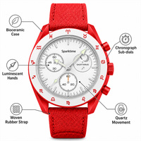 Montre en biocéramique et quartz en gros, logo personnalisé OEM, 42 mm, étanche 3 ATM, motif zodiaque Sagittaire, mode sportive, cadran en verre 22 mm, bracelet en caoutchouc