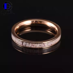 Gentdesジュエリーローズゴールドレディース4mmチタンインレイアントラウェディングバンドレディースアントラエンゲージメントリング手作りアントラーリング - Product Image 3