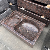 Évier de buanderie en granit naturel pour la décoration extérieure du jardin, lavabo en pierre naturelle pour la maison et l'hôtellerie