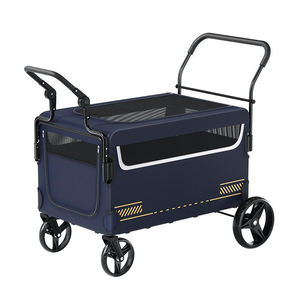 โรงงานขายส่งรถเข็นสุนัขพับได้หรูหรา 4 ล้อรถเข็นสุนัขรถเข็นสัตว์เลี้ยงสําหรับสุนัขขนาดใหญ่ขนาดใหญ่ - Product Image 3