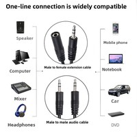 1m 3,5mm Stereo-Audiokabel mit PVC-Ummantelung Dreiteiliges Aux-Audio-Verlängerungskabel Stecker auf Stecker und Stecker auf Buchse für Kopfhörer