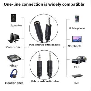 Câble <span class=keywords><strong>audio</strong></span> stéréo de 1m 3.5mm avec gaine en PVC Extension <span class=keywords><strong>audio</strong></span> auxiliaire à quatre sections mâle à mâle et mâle à femelle <span class=keywords><strong>pour</strong></span> <span class=keywords><strong>casque</strong></span> d'écoute - Product Image 4