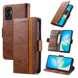 Hit Color Contrast Business Wallet Leather Case For Infinix NOTE 12 Pro NOTE11 Hot 12 Dual Color Flip Phone Cover