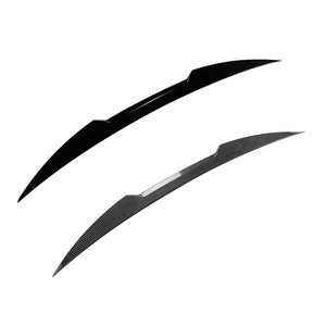 Audi Rear Spoiler Wing Shaped ABS Piano Black Carbon Fiber Texture For A7 S7 C8 2019+ Trunk Deck Lid - Product Image 5