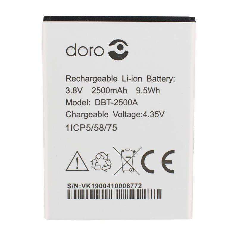 2500mah DBT-2500A Battery for Doro 8035 Rechargeable