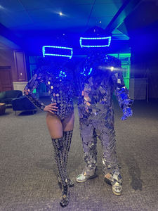 Funtoys, el Nuevo y Popular Disfraz de Robot con Luces LED Plateadas, Disfraz de Espejo Plateado para <span class=keywords><strong>Mujer</strong></span>, para Fiestas y Actuaciones - Product Image 6