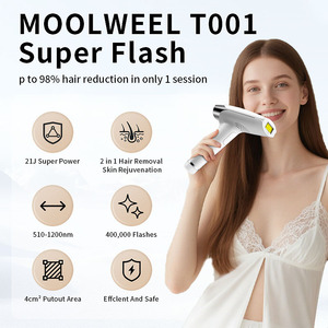 Moolweel T001i Máquina IPL Profesional de Mano para Uso Doméstico, Depilación Láser Intensa Indolora con Enfriamiento Eléctrico para el Cuerpo - Product Image 2