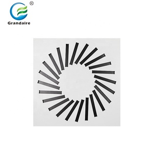 Sistema de escape y suministro de aire ajustable, 24 cuchillas ajustables de Metal negro, techo cuadrado, remolino, difusor de aire para Hvac - Product Image 1