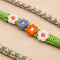 Laisse pour chien personnalisée en paracorde tressé de coton, faite à la main, de luxe, élégante, accessoires pour animaux de compagnie, motif floral, adorable.