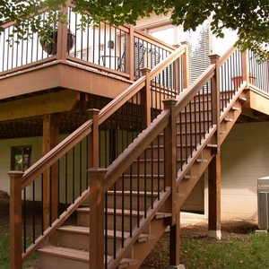 Escalier extérieur WPC à faible entretien garde-corps noir <span class=keywords><strong>balustrade</strong></span> et mains courantes <span class=keywords><strong>balustrade</strong></span> en plastique <span class=keywords><strong>composite</strong></span> rail de <span class=keywords><strong>balcon</strong></span> - Product Image 5