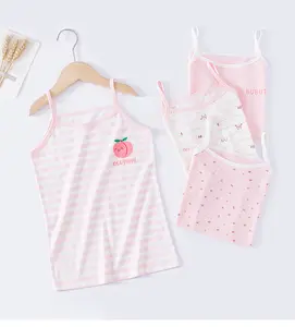 Tùy Chỉnh Đồng Bằng Trẻ Em Cô Gái Spaghetti Dây Đeo Tank Tops Thời Trang Hợp Thời Trang Singlet