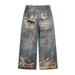 Fabricante de Jeans Anchos de Estilo Vintage Desgastado al por Mayor, Tallas Grandes, Estilo Urbano - Product Image 2