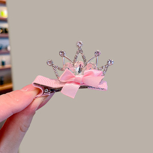 Prix bas BELLEWORLD usine accessoires de pinces à cheveux couronne pour bébés et enfants <span class=keywords><strong>diadème</strong></span> de princesse cristal rose avec nœud pour enfants - Product Image 5