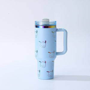 Classic 40oz Sublimation Double Wall Vacuum Insulated Stainless Steel Travel Tumbler <strong>Mug</strong> with Straw Custom Pattern - Product Image 2