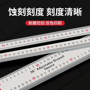 T-<b>Square</b> Aluminum Alloy Adjustable Angle Ruler 90/45 Degree High Precision Woodworking Marking Tool For Carpentry And Office - Product Image 3