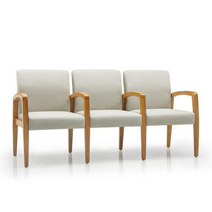 منطقة انتظار بإطار معدني من الجلد ، مقاعد مزدوجة في المستشفى ، غرفة انتظار عامة لصالون الحلاقة - Product Image 3