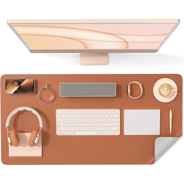 Office Desk Mat Custom PU Leather Desk Protector Waterproof Large Mouse Pad Double Side Desk Mat for Desktop