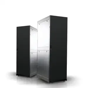 Estante de red de datos personalizado, estante de ordenador abierto de 42u, servidor 32u, montaje en pared, armario negro interior, lista de precios