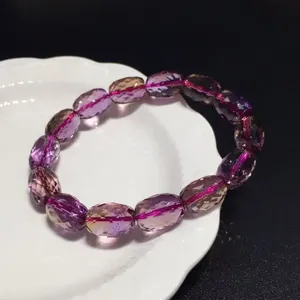 Bracelet en perles facettées en améthyste naturelle, violet, jaune, transparent, 13x9mm, rare, pour femmes et hommes, bijoux en cristal AAAAA - Product Image 3