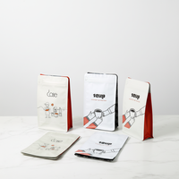 Sachets de café à fond plat personnalisés, imprimés, résistants à l'humidité, avec fermeture éclair et soufflets latéraux, pour aliments