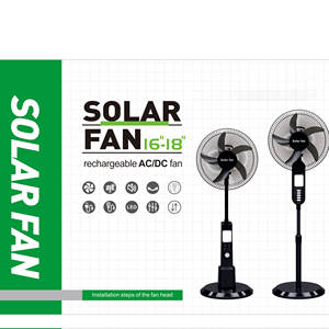 Expédition rapide Ventilateur solaire sur pied de 16 pouces avec panneau solaire de 25W, batterie lithium 7.4V 6000mAh, lumière de nuit USB, en stock au Nigeria - Product Image 3
