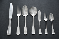 Services de table de style rétro de luxe, couverts en acier inoxydable 304 argenté, écologiques, compatibles lave-vaisselle, durables, pour restaurants