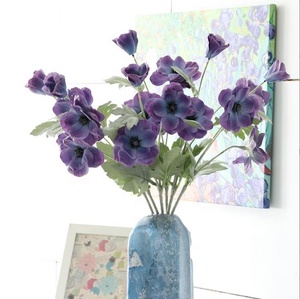 Venda por atacado de flores artificiais de látex com toque real de anemones - Product Image 5