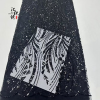Tissu en maille brodé de paillettes de luxe en gros avec tulle français et dentelle nigériane pour robe de mariée et robe de soirée