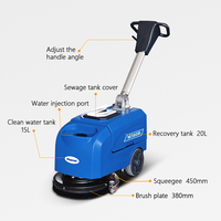 M380B Machine de nettoyage domestique petite promenade derrière l'épurateur de sol poussière de carrelage mini épurateur de sol