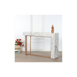 โต๊ะคอนโซลห้องนั่งเล่นสไตล์อินโดนีเซียสมัยใหม่จาก Ardena Furniture ผลิตจากไม้เนื้อแข็งและโลหะ ผสมผสานความทนทาน ดีไซน์สวยงาม และฟังก์ชันการใช้งานที่หลากหลาย - Product Image 1