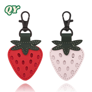 QY <b>Cute</b> Strawberry Coin <b>Purse</b> Keychain PU Leather Fruit Bag Charm Mini Wallet Gift Accessories for Women Girls - Product Image 6