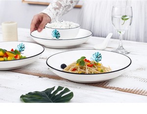 Ensemble d'assiettes à dîner en céramique de porcelaine fine blanche 16 pièces hôtel et fête de mariage vaisselle élégante ustensiles de salle à manger pour mariage et événement - Product Image 5