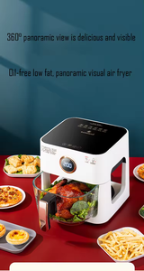 Freidora de Aire Multifuncional de Alta Capacidad, Totalmente Automática, con Calefacción, Horno sin Aceite para Uso Doméstico, Material de Vidrio Inteligente, 360 Grados - Product Image 4