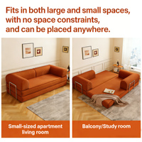 Canapé-lit modulable extensible en gros avec coussins en mousse haute densité, idéal pour hôtels et appartements (optimisation de l'espace)
