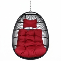 Fauteuil suspendu en rotin pour extérieur, style œuf, avec support, pour salon, patio, balcon, jardin