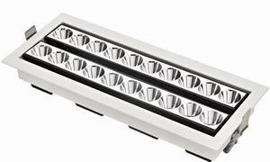 <span class=keywords><strong>Spot</strong></span> LED encastré <span class=keywords><strong>rectangulaire</strong></span> en aluminium à grille linéaire, CRI 90 élevé, COB orientable, pour un design moderne et élégant - Product Image 2