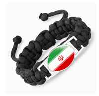 Bracelet en paracorde réglable de style occidental avec drapeau ukrainien, drapeaux nationaux et logos de clubs de football européens