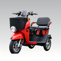 Scooter électrique à 3 roues stable et sûr avec deux sièges pour les trajets urbains, tricycle électrique pour deux passagers