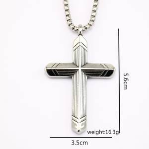 Stainless Steel <b>Cross</b> Pendant Geometric Design Asymmetry Fashion Jewelry For Men And Women Gift Accessory - Product Image 5