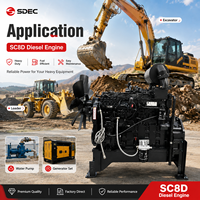 Moteur diesel SCDC Shanghai Diesel SDEC SC8D170, 136 kW, 6 cylindres, turbocompressé, pour machines de construction