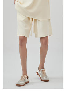 กางเกงขาสั้นผู้ชายขายส่ง คอลเลคชั่นซัมเมอร์ 2025 รุ่นใหม่ น้ำหนัก 280 กรัม เนื้อผ้าระบายอากาศดี ลายเพชร ทรงหลวม มีเชือกผูกเอว - Product Image 4