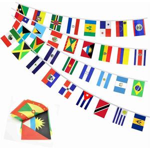 Drapeaux Américains Personnalisés Acceptés, Guirlande Décorative <span class=keywords><strong>Latino</strong></span> de 33 Pays, 10 Mètres, 5x8 Pouces, en Polyester Imperméable - Product Image 1