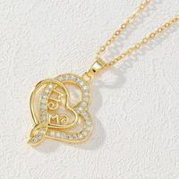 Nouvelle mode titane acier coeur collier senior sens de l'encart zircon acier inoxydable clavicule chaîne pour femmes et filles